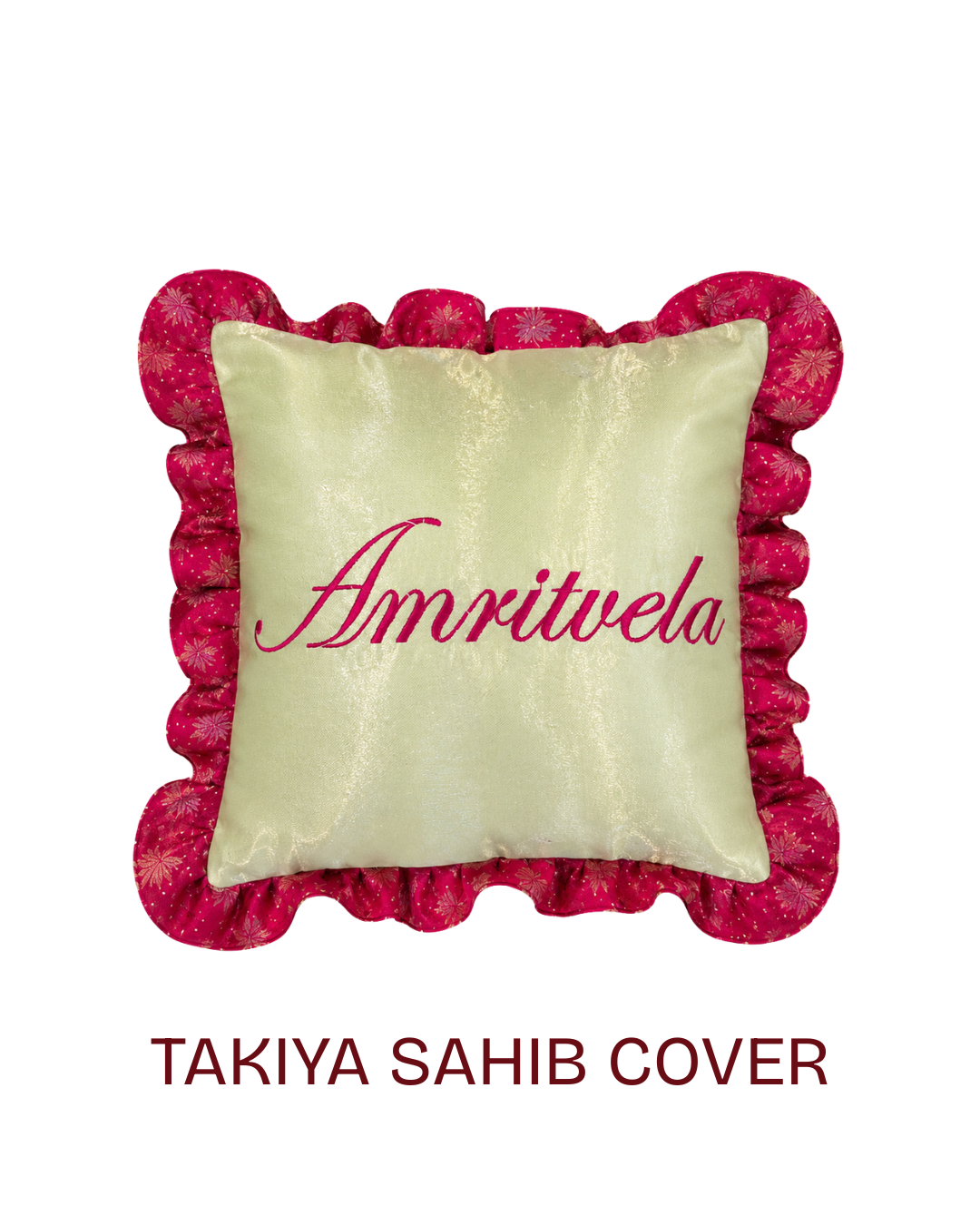 Amrit Vela Takiya Sahib Cover with embroidered detail for Guruji Darbar