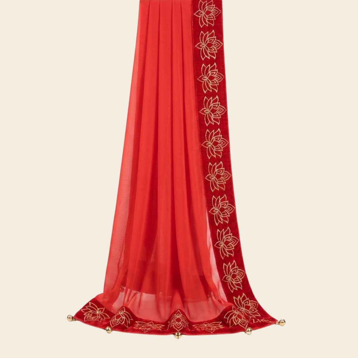 Anhad Naad Red Chunnar Sahib for Guruji Chola Set and Darbar Shringar