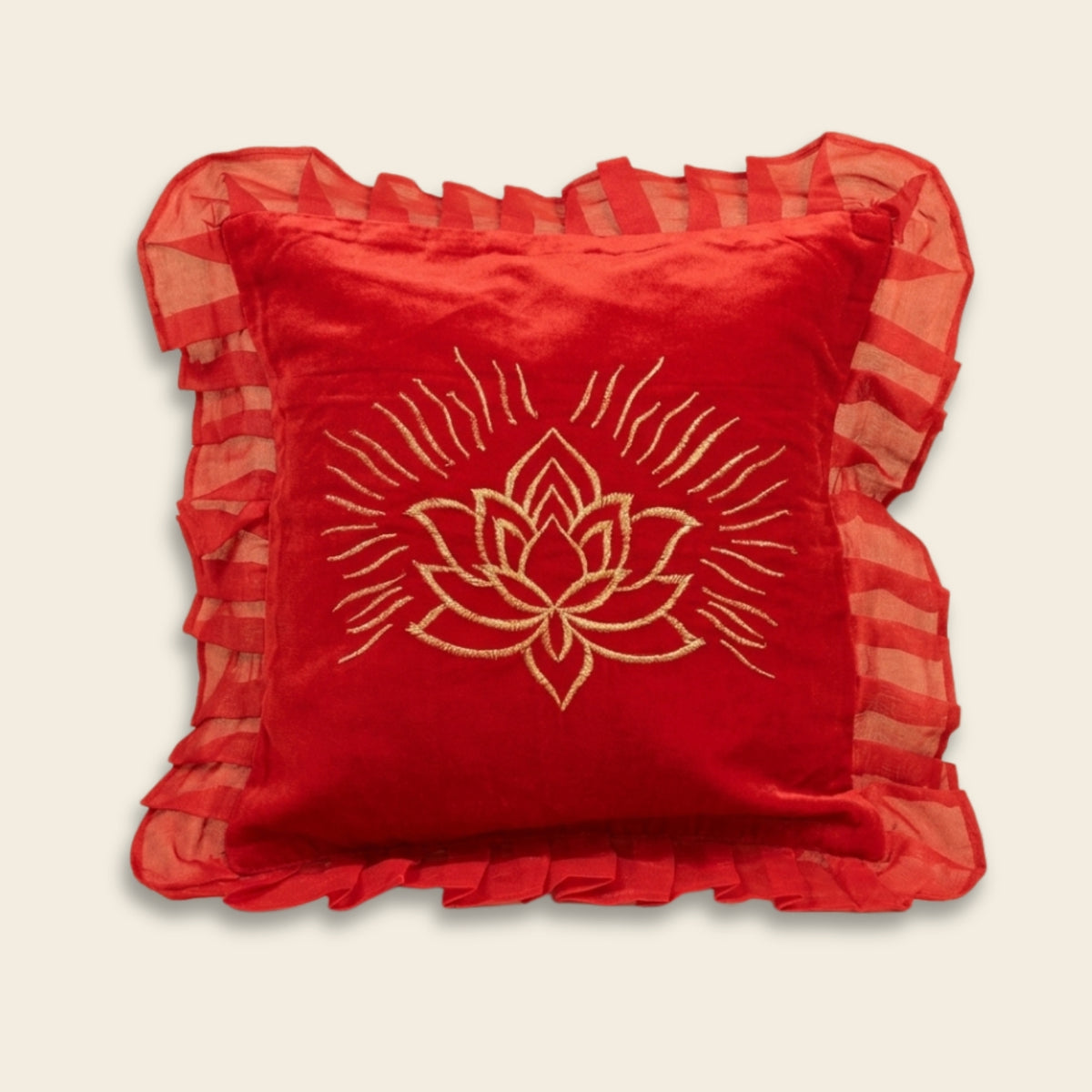 Anhad Naad Red Lotus Takiya Sahib Cover for Guruji Darbar textile setup