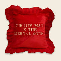 Anhad Naad Red Takiya Sahib Cover with Guruji Mauj embroidery for Guruji Darbar