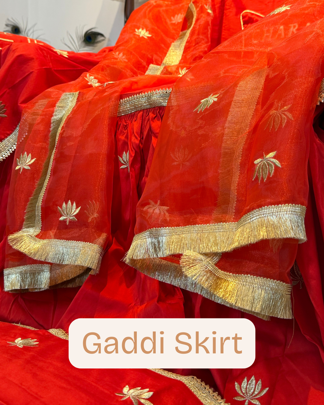 Charan Kamal Gaddi Frill Sahib for Guruji Chola Set