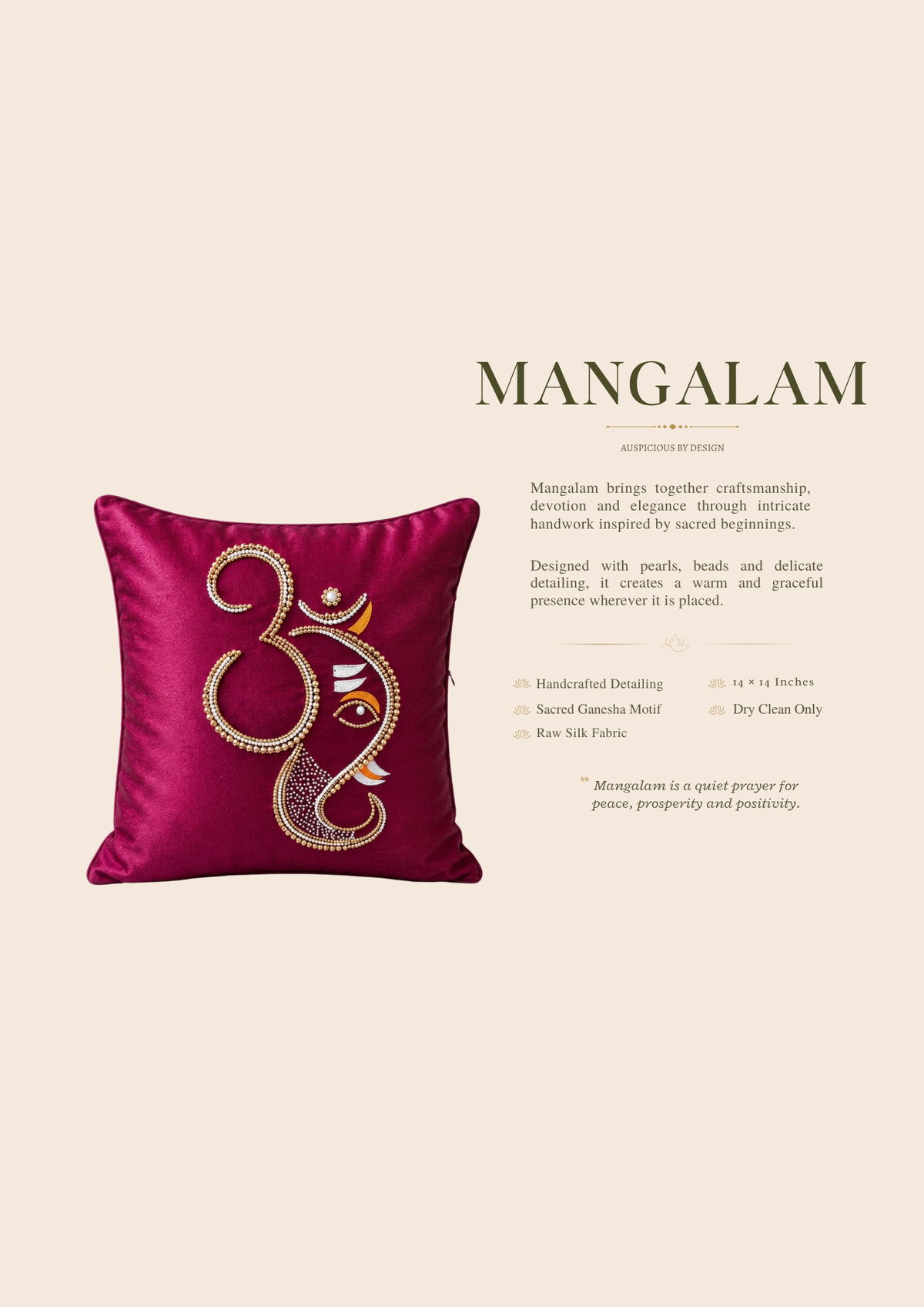Mangalam Takiya Sahib Cover textile detail for Guruji Darbar