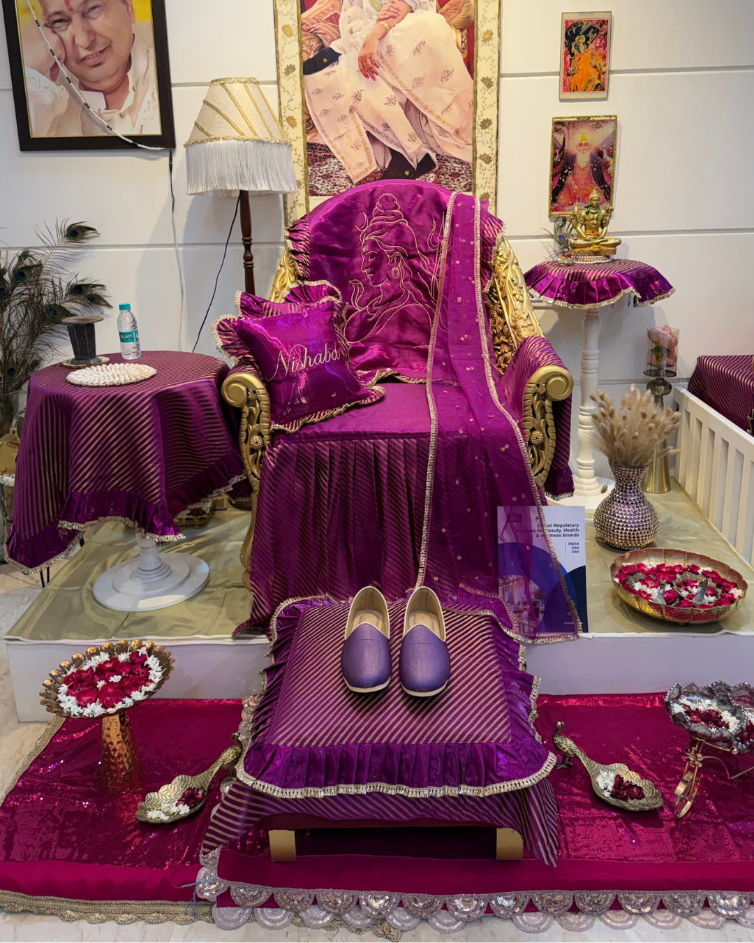 Nishabd Guruji Chola Set styled in Guruji Darbar with complete Darbar textile setup
