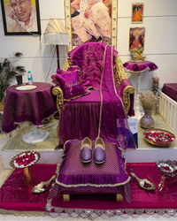 Nishabd Guruji Chola Set styled in Guruji Darbar with complete Darbar textile setup